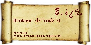 Brukner Árpád névjegykártya